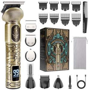 Kit de toilettage pour homme : Rasoir électrique sans fil étanche rechargeable pour cheveux, barbe, nez et corps - Product Image 2