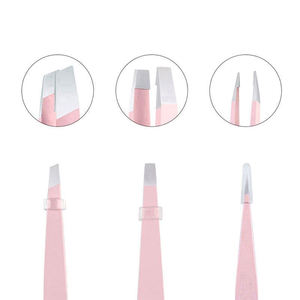 Pinzas de belleza inclinadas de acero inoxidable hechas en Pakistán, personalizadas con su propio diseño de logotipo, pinzas de cejas de alta calidad - Product Image 6