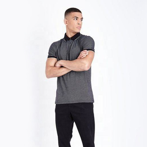 Camiseta de polo de golf con patrón sólido de estilo informal para hombre con manga corta de secado rápido, camiseta de Jersey personalizada al por mayor - Product Image 5