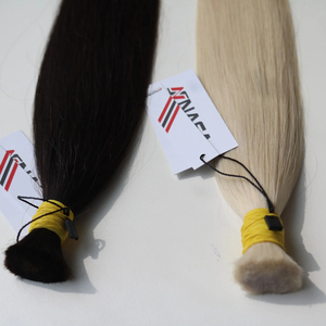 Extensions de cheveux en vrac de haute qualité au prix de gros 100 grammes 10 pouces cheveux humains de couleur claire doublement étirés - Product Image 1