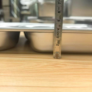 Indonesia SUS 304 acciaio inox 5 griglia Bento vassoio con coperchio per uso ristorante mensa pasto piatto di esportazione 0.38 / 0.45mm - Product Image 6