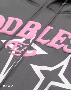 Sweat à capuche personnalisé en gros, 100% coton, premium, imprimé en 3D, fermeture éclair intégrale - Product Image 3