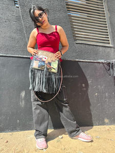 Stylish Hand <b>Tooled</b> Cowhide <b>Leather</b> PVC Clear Fringe Crossbody Bags Hot Selling Real <b>Leather</b> Stadium Bags for Women's Multi Use - Product Image 2