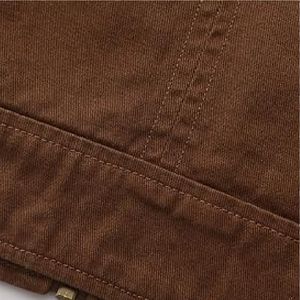 Veste vintage en coton pour hommes, patchs brodés avant et arrière, design appliqué, décoration de broderie élégante de style rétro - Product Image 6