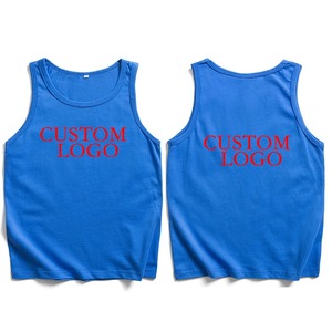 Camisetas sin Mangas Personalizadas con Logotipo para Hombre, Tallas Grandes, Transpirables, de Punto, 100% Algodón, Cuello Redondo, Estilo Casual con Estampado y Acabado Lavado - Product Image 5