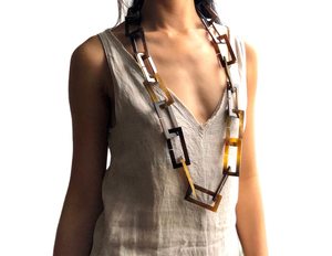 Venta al por mayor hecha a mano Vaca y cuerno de búfalo collar ágata incrustaciones de joyería para mujeres para fiestas - Product Image 2