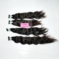 Cheveux humains vierges indiens naturels noirs en vrac pour tresses, double trame, ondulation naturelle, ondulation profonde lâche, cheveux Remy 10-32