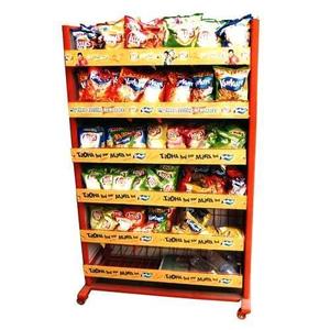 Base pesada personalizada para estante de exhibición de aperitivos con recubrimiento en polvo de fácil montaje para presentación en tienda Chips Galletas Obleas - Product Image 4