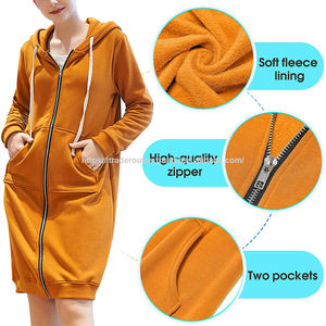 Vente en gros conception personnalisée sweats à capuche à fermeture éclair surdimensionnés imperméables en polaire solide toutes sortes de style long saison d'hiver prix d'usine - Product Image 3