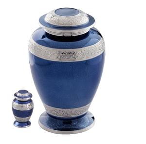 Urne funéraire pour cendres humaines adultes, bleu palatinate, époustouflante - Product Image 2