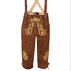 Elegante Lederhosen bávaro, Kniebund Hosen, Hombres Ledersosen Trachten Lederhosen Pantalones de cuero con tirantes 2025 - Product Image 1