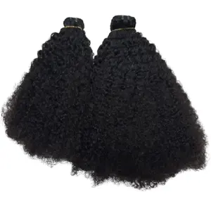 Natural Black Dyed all colours Afro Kinky Curly Virgin Double Drawn Human Hair Extensions Wholesale