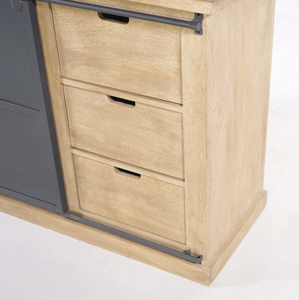 Commode en bois massif de style industriel de 100cm-Detroit - Product Image 4