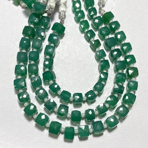 Perles d'onyx vert à facettes en gros 7-8MM en forme de cube naturel pierres précieuses en forme de boîte fournitures de perles de pierre - Product Image 3