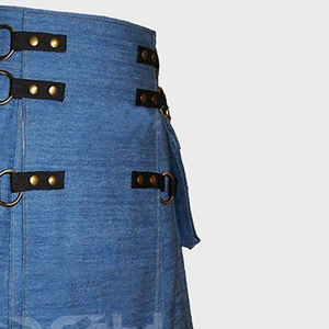 Kilt utilitario de mezclilla azul para hombre personalizado | Kilt moderno auténtico con hebillas de primera calidad y tela de alta calidad, proveedor de Kilts de utilidad - Product Image 6