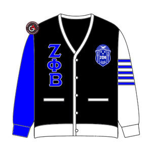 Cárdigans Acrílicos para Mujer con Bordado Zeta Phi Beta Finer |   Suéter Cárdigan Personalizado Bordado de la Hermandad ZOB para Mujer - Product Image 5