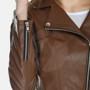 2025 Latest Design <b>Women's</b> <b>Lightweight</b> Leather <b>Jacket</b> Best Sale Winter Wear with Stand Collar High Quality Knitted Processing - Product Image 6