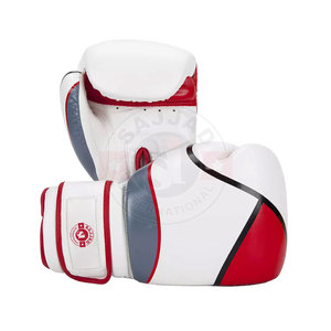 สีแดงและสีขาวโลโก้ที่กำหนดเองมวยถุงมือผู้ใหญ่ต่อสู้การฝึกอบรมการต่อสู้เจาะมวยถุงมือ - Product Image 1