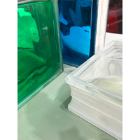 Brique de verre solide ajourée effet teinté 'Ice Shadow' pour mur rideau, cloison décorative pour salon, salle de bain, cuisine, vente en gros
