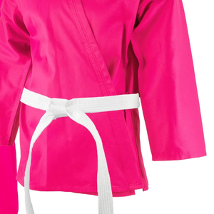ชุดยิวยิตสูคุณภาพสูง ราคาโรงงาน ผลิตจากโพลีเอสเตอร์/คอตตอน สีขาว น้ำหนัก 220 กรัม ระบายอากาศได้ดี น้ำหนักเบา ชุดคาราเต้ ยูนิเซ็กซ์ รับสกรีนโลโก้ - Product Image 3