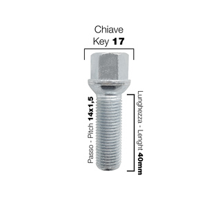 10 ch.17 boulons sphériques 14x1.5 l.40mm - Product Image 2