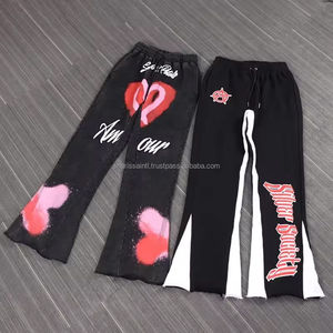 Survêtements pour hommes avec broderie en détresse Streetwear Ensembles de pantalons de survêtement et de sweat à capuche Sun Fade Tracksuit Acid Wash Jogger Set Men's Sweatsuit - Product Image 6