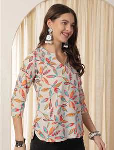 Haut en rayonne à imprimé numérique tendance pour jeans - Product Image 5