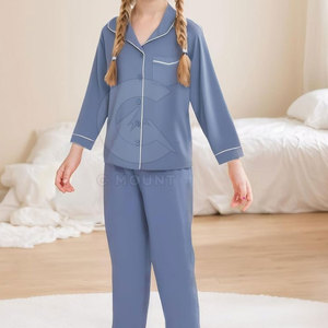 Robes kimono en satin de soie imité au genou pour enfants de style quotidien personnalisé vêtements de nuit d'été pour la maison avec impression numérique - Product Image 4