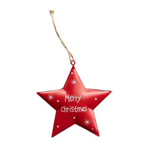 Iron Metal Multi-Shapes In Rose Madder And <b>White</b> <b>Tree</b> <b>Decoration</b> by Brushstroke Bliss <b>Christmas</b> Hanging Ornament in India - Product Image 5