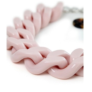 Plastic handbag accessory open link gold acrylic resin chain for bags