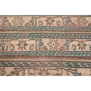 Alfombra de pelo medio ecológica de lana de retazos verde Beige clásica 2,1X4,1 pies diseño turco Aubusson comedor rectángulo de látex - Product Image 5