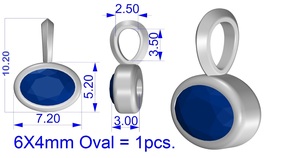 Pendentif mignon en argent sterling plaqué or rhodié avec saphir rose naturel de forme ovale, pierre de naissance de septembre, balance, bélier - Product Image 6