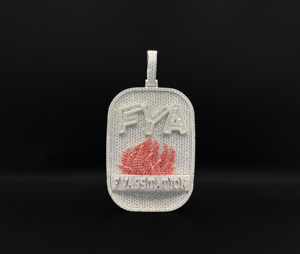 Pendentif personnalisé en alliage plaqué argent avec diamants glacés, style chrétien urbain et hip-hop - Product Image 2