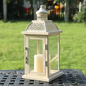 Nouveau Design personnalisé 2024 lanterne marocaine lanternes en métal blanc mariage dernière arrivée lanterne en fer avec poignée pour la décoration intérieure - Product Image 5