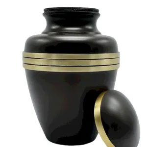 Urna Funeraria de Aluminio Marrón para Cenizas Humanas Adultas, Urna de Cremación Artesanal al por Mayor con Tapa Segura - Product Image 3