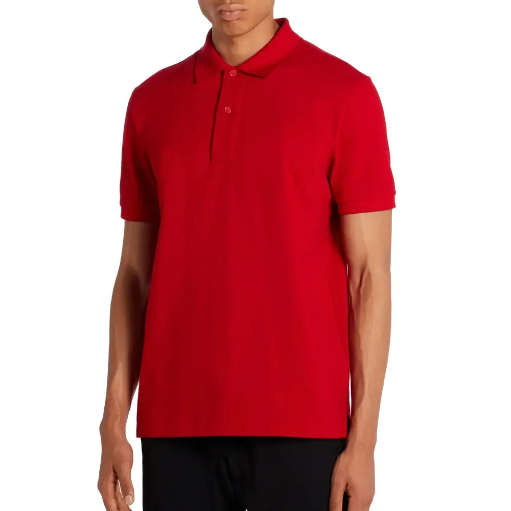 Simple Plain Red Solid Color Men Polo T-shirt Customized Logo Polo T-Shirt For Men