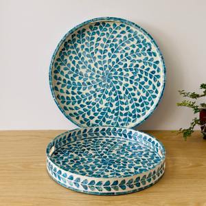 Bandeja de mosaico de nácar de suministro al por mayor, precio más barato, bandejas de incrustaciones narce para decoración de habitaciones - Product Image 5