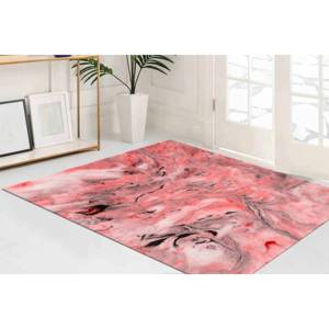Red Gray Marble <b>Chenille</b> <b>Rug</b>: Contemporary Accent <b>Rug</b>,With Pile Soft <b>Rug</b> - Product Image 1