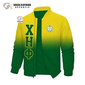 Chi Eta Phi Sororities College Embroidery Silk Bulk Wholesale Custom Greek Letters <b>Mens</b> Varsity Baseball Bomber Satin <b>Jacket</b> - Product Image 6