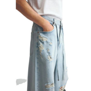 Nuevos pantalones vaqueros holgados para hombre con lavado ácido y efecto desgastado, con bolsillos delanteros y traseros, los más atractivos para personalización de tallas grandes. - Product Image 4