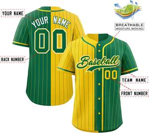 Camiseta de béisbol de malla de alto rendimiento, camiseta de softbol abotonada personalizada, tela que absorbe la humedad, aparejos, letras de sarga, ajuste de EE. UU. - Product Image 2