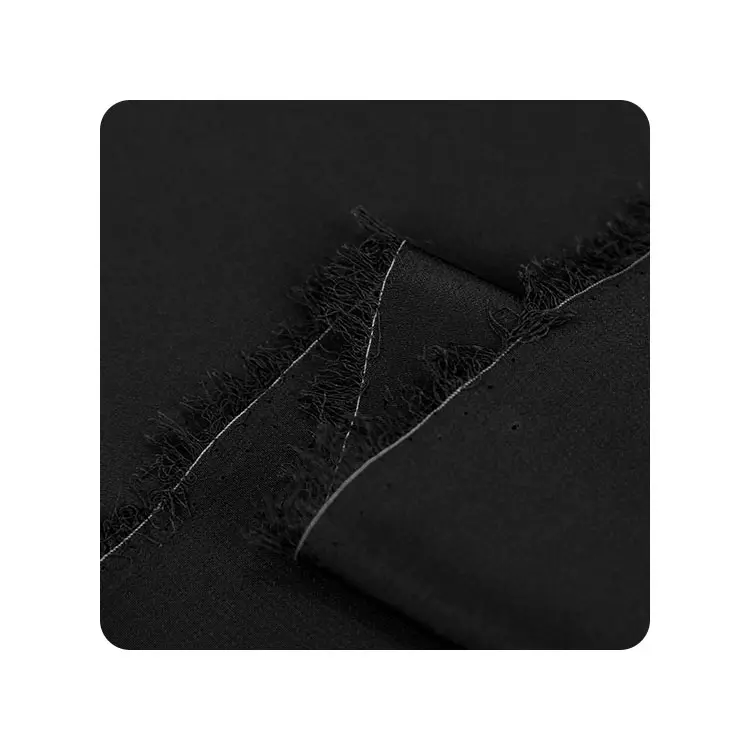 silk fabric 100% mulberry crepe 16mm silk CDC for silk dress black color 55" width digital printing black color