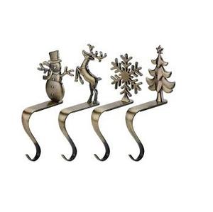 Jangslng <b>Christmas</b> Stocking Holder Mantel Hook <b>Golden</b> Silver Color Elk Snowman Snowflake <b>Tree</b> Holiday Decoration Xmas Gift - Product Image 4