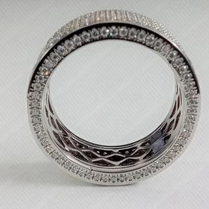 Anillo de diamante de moissanita de forma redonda blanca Anillo de compromiso personalizado de Plata de Ley 925 - Product Image 3