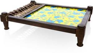 Charpai Tradicional de Madera, Bandeja Pequeña para Servir Aperitivos, Dulces, Frutos Secos, Hecha a Mano, Ecológica, para Bodas, Diwali, Hogar - Product Image 2