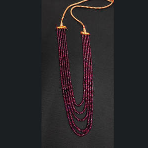 Collier de perles rondes à facettes de 3-4mm, 5 couches de pierres précieuses faites à la main, déclaration de perles de pierre naturelle Boho, collier épais - Product Image 2