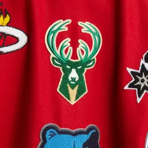 Veste universitaire en laine décontractée pour homme, taille plus, coupe ajustée, avec garniture en fourrure de mouton - Couleurs et logos personnalisables - Product Image 6