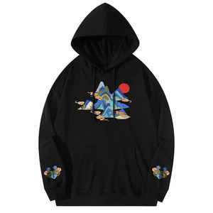 Vente en gros vêtements de ville en coton épais de qualité supérieure avec logo personnalisé sweat-shirts à capuche surdimensionnés en polaire avec impression de troupeaux pour hommes - Product Image 6