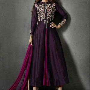 ZARI EMBROIDERY ON LONG <b>JACKET</b> & LEHENGA DRESS EMBELLISH BEAUTIFUL RESHAM, CRYSTAL GLASS BEADS,DABKA WORK for Party-WEAR @ 2022 - Product Image 1