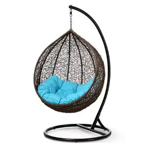 popularity Outdoor Garden Hanging Rattan Egg Chair Leisure Wicker Patio Swing Chair